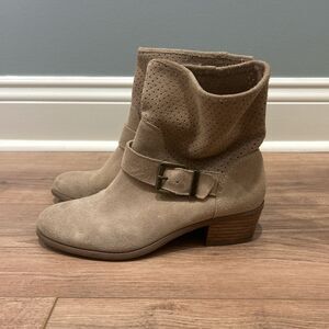 Sole Society Beige Suede Ankle Boots